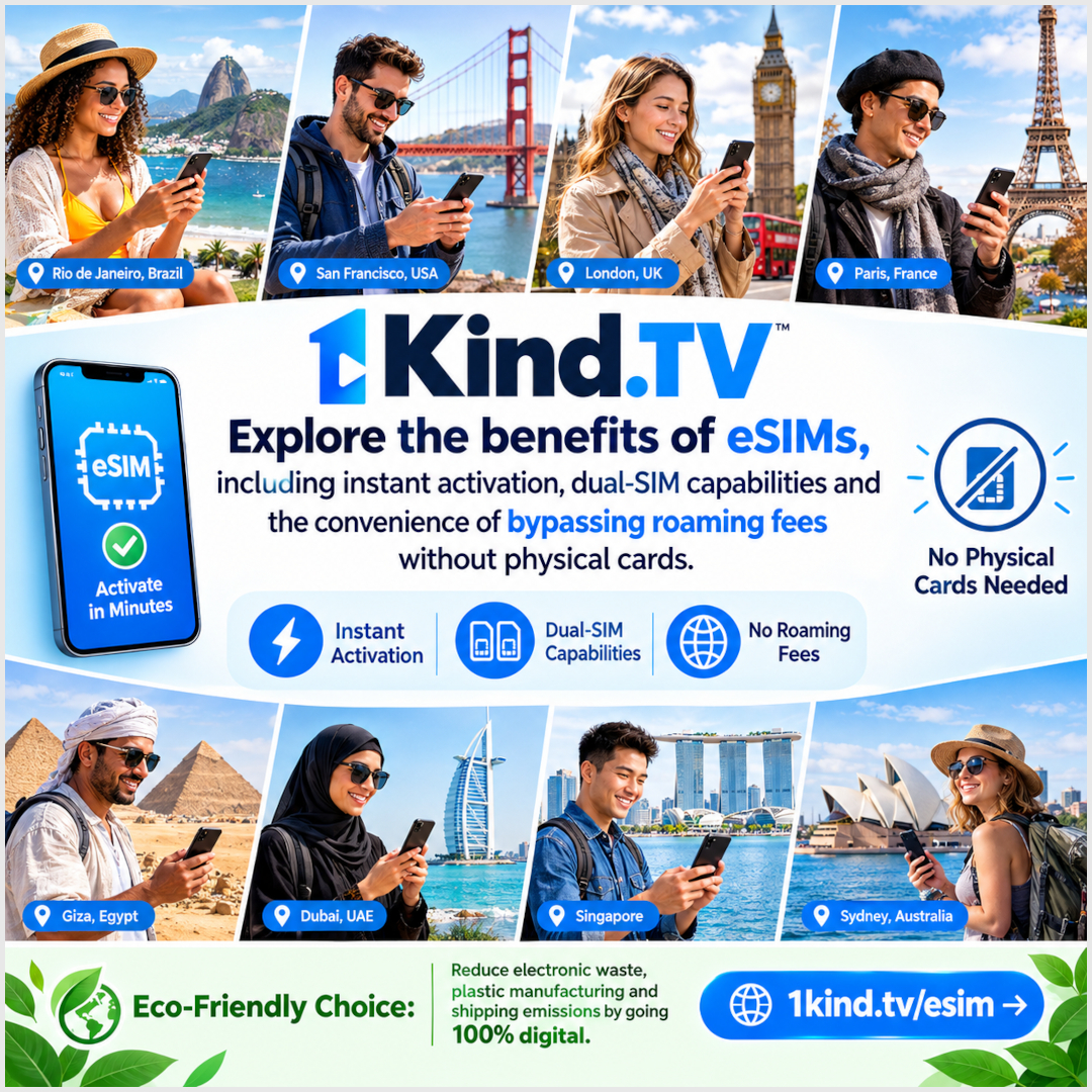 eSIM Travel Data Deals From 1KindTV