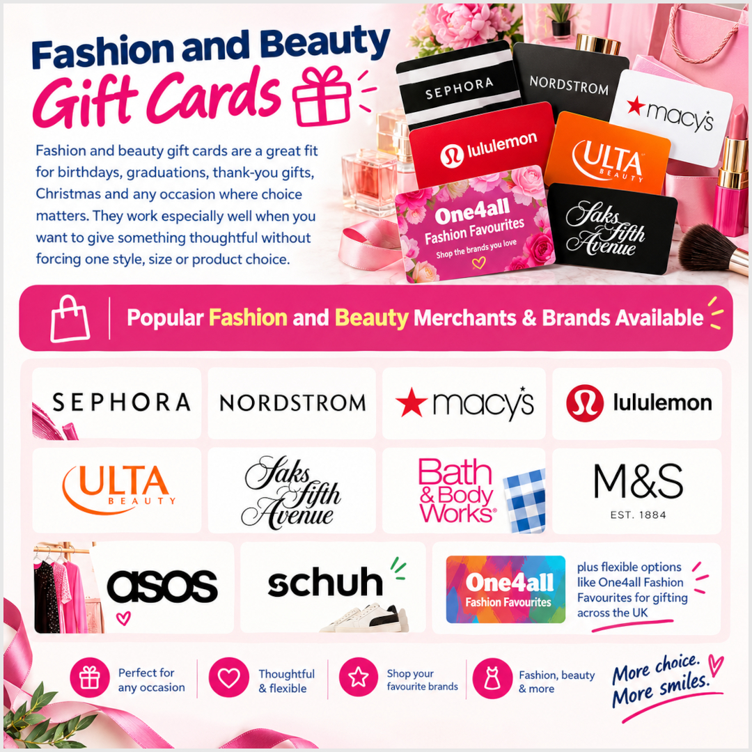 Fashion and Beauty Giftcards From 1Kind.TV