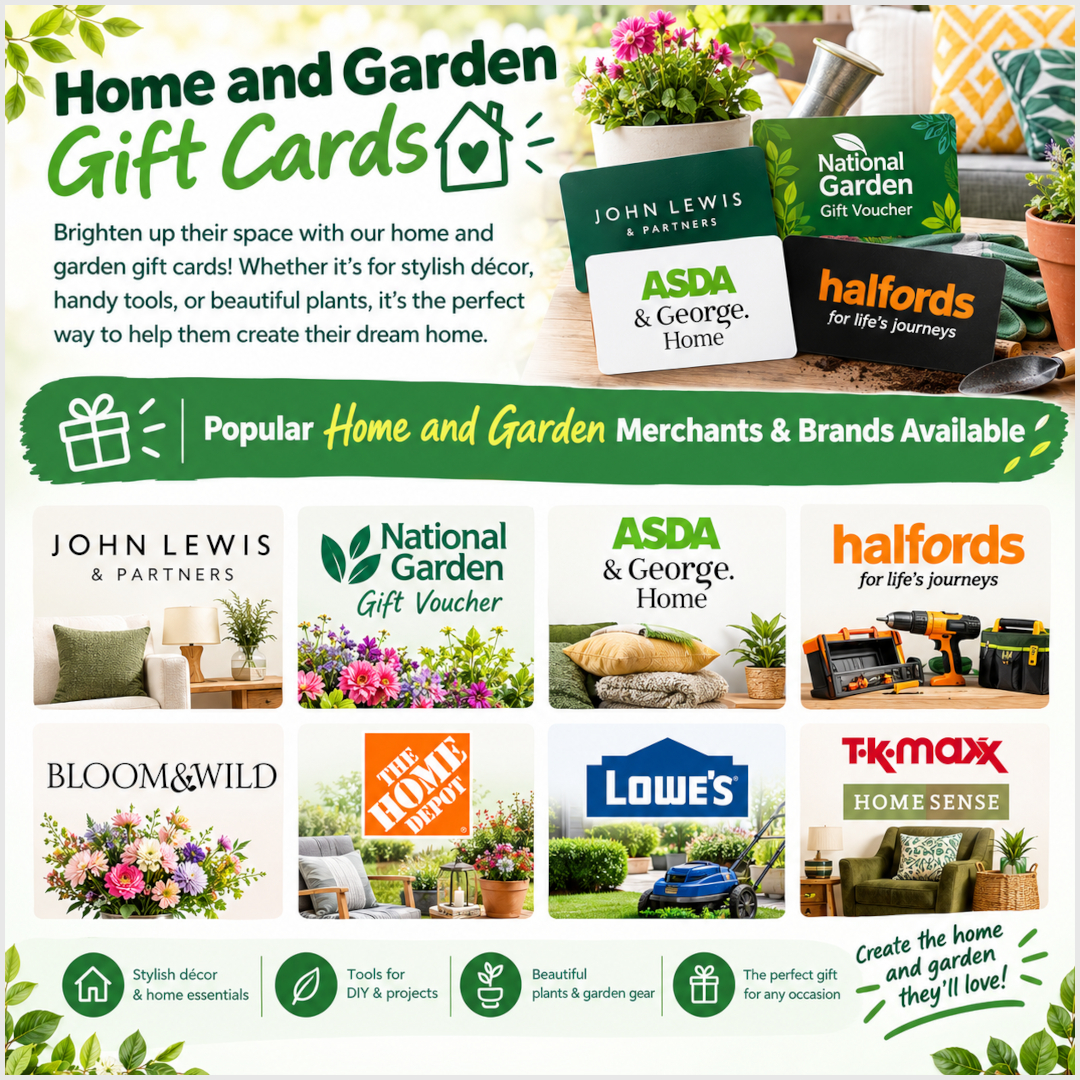 Home and Garden Giftcards From 1Kind.TV