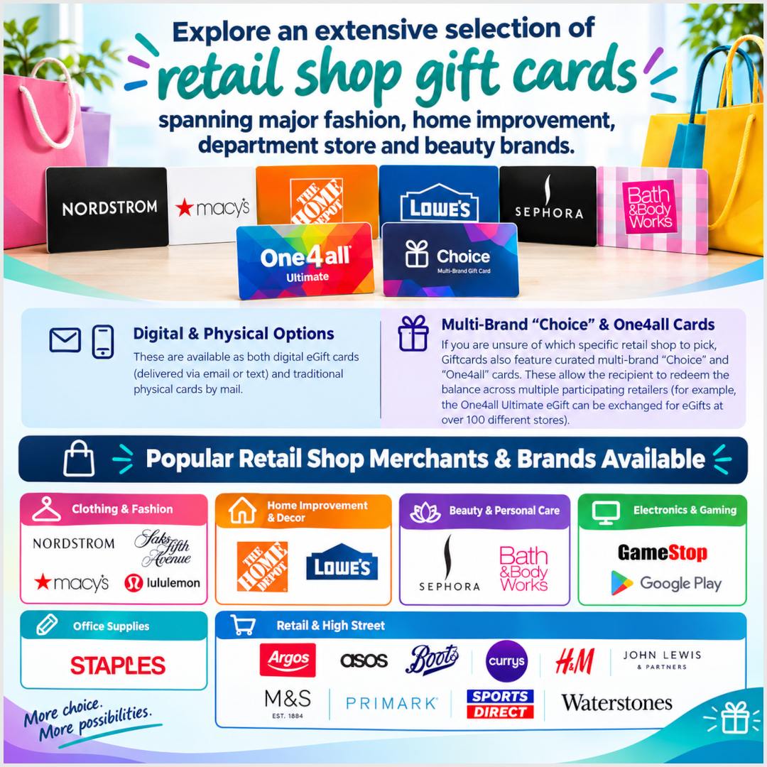 Multi-Brand Giftcards From 1Kind.TV